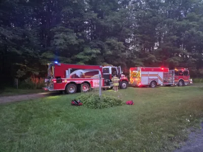 Area crews respond to cabin fire off Route 60